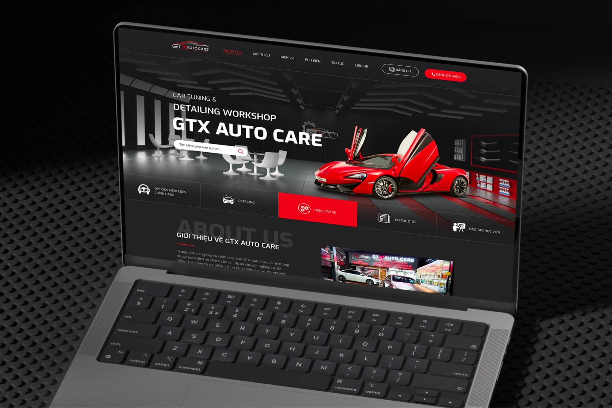 Dự án thiết kế Website độ xe ô tô GTX Auto Care