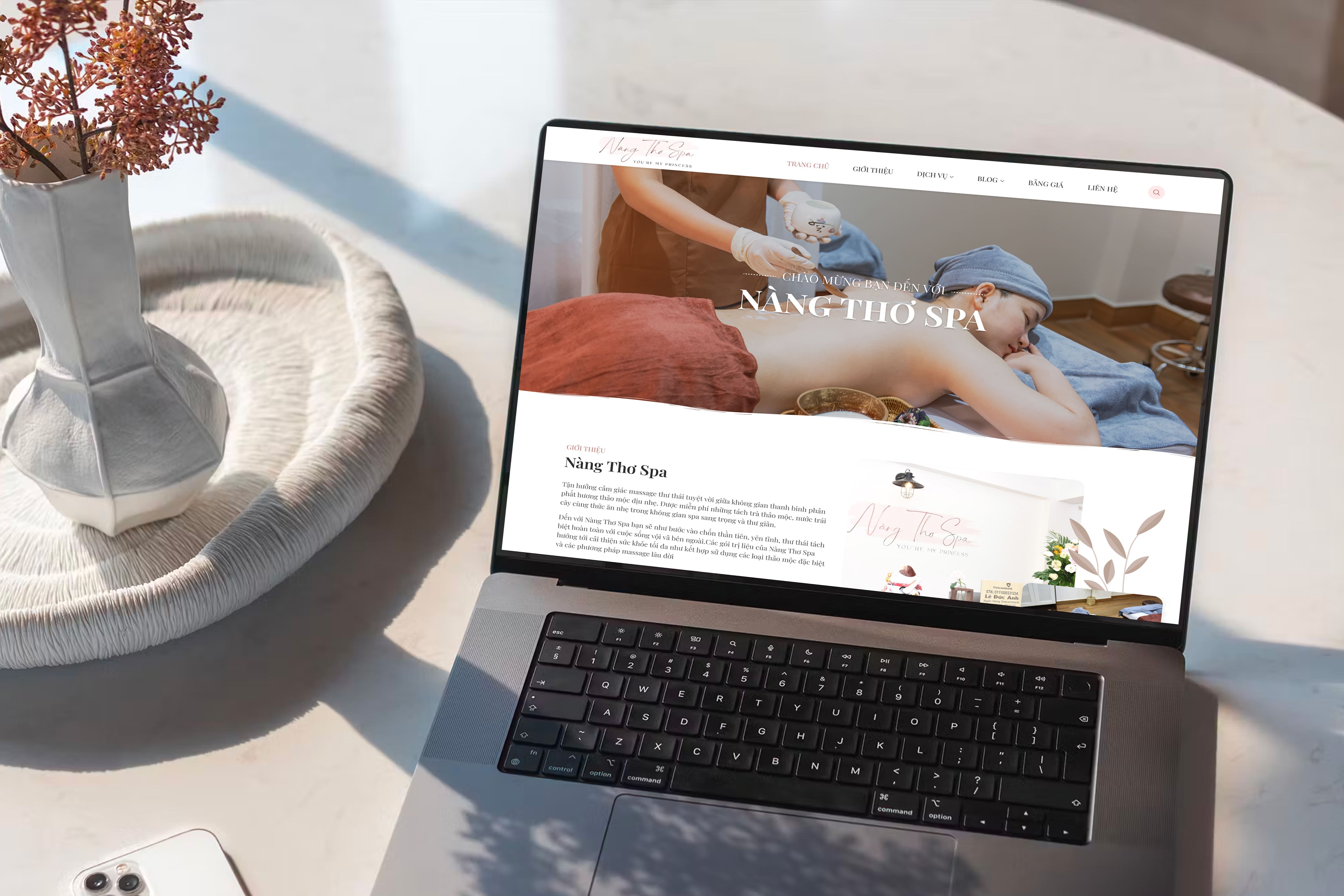 Dự án thiết kế Website massage Nàng Thơ Spa