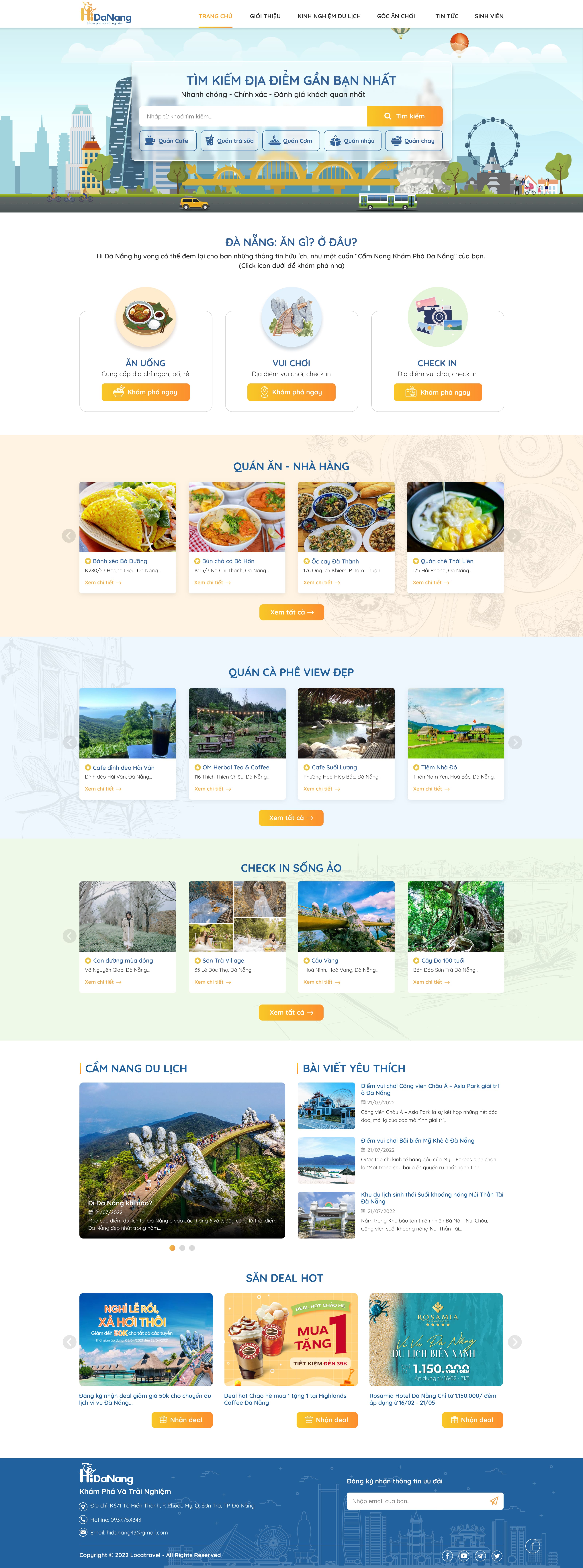 Dự án thiết kế Website tin tức du lịch Hi Đà Nẵng